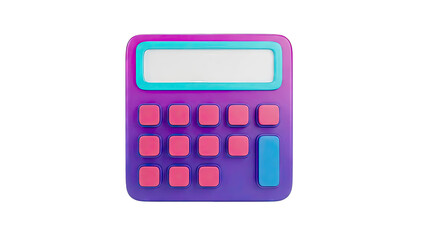 3D Cartoon Calculator with Pink, Purple, and Blue Colors