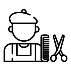 Barber black line icon