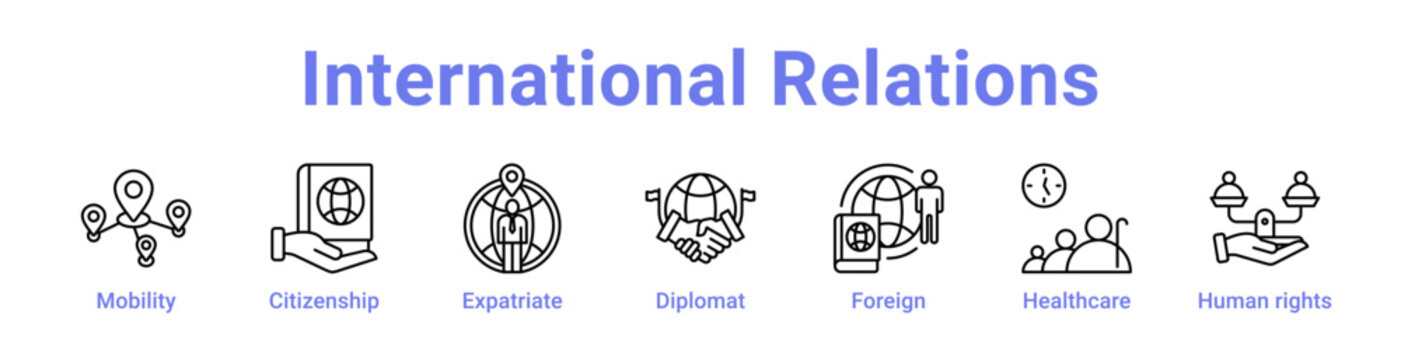 International Relations Icon Banner and Collection