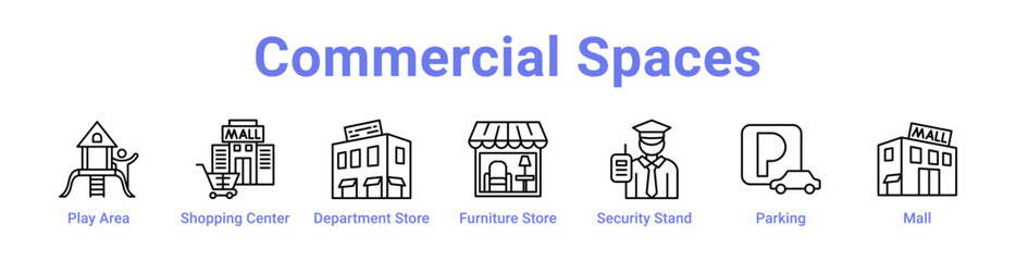 -Commercial Spaces Icon Banner and Collection © RanuKumbolo.lab