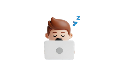 3D Character Sleeping At Laptop