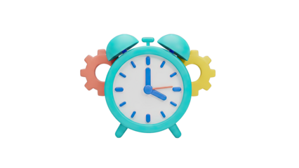3D Cartoon Alarm Clock with Gears