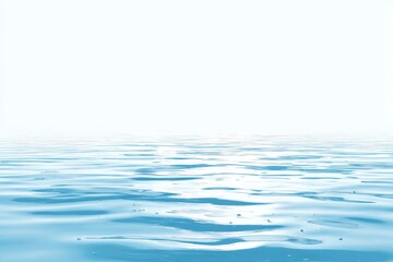 Obraz premium Blue water with gentle ripples. White, serene sky. Abstract and calming aquatic scene