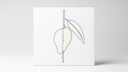 Minimalist Line Art of a Mango