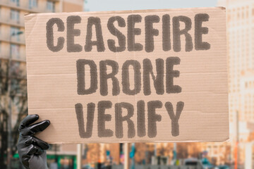 "Ceasefire Drone Verify" How monitoring tools support a fragile truce. CEASEFIRE. VERIFICATION. DRONES. MONITORS. ACCESS.