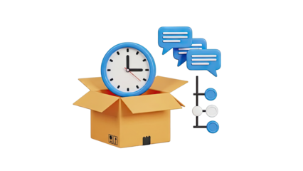 3D 3D Icons: Delivery Time and Communication