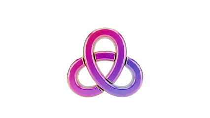 3D Abstract Knot with Pink and Purple Gradient