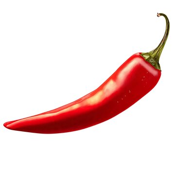iImage of a Vibrant Red Chili Pepper Isolated on White Background.