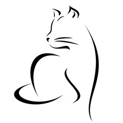 Stylized line cat art