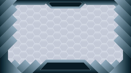 futuristic technology vector frame design with iron texture