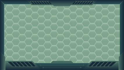 futuristic technology frame vector design with army green color