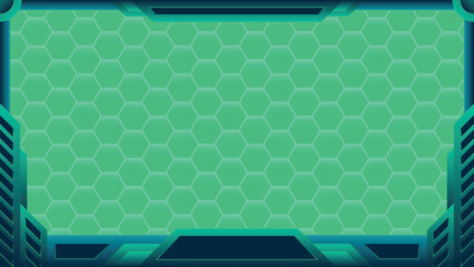 futuristic technology frame vector design with green color