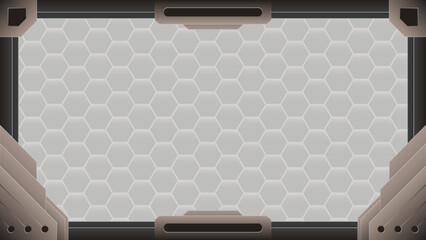 Futuristic technology vector frame design with bronze texture