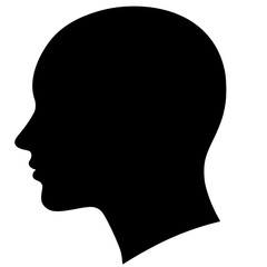 Female head Silhouette side profile