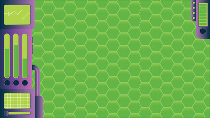 Futuristic technology background vector design with toxic purple and green colors