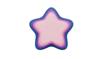 Layered Star Shapes in Pastel Colors