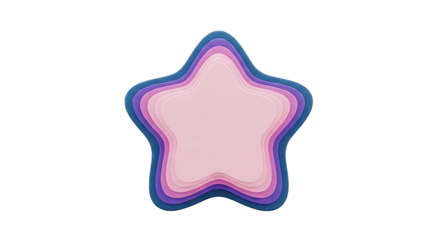 Layered Star Shapes in Pastel Colors - Powered by Adobe