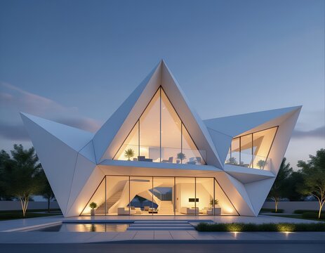 Modern origami crane house Inspired House Design

