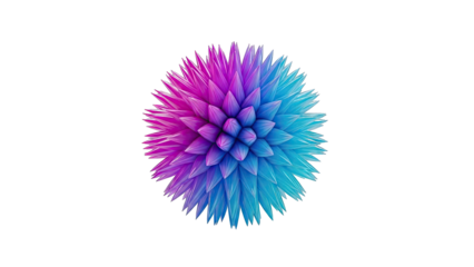3D abstract geometric sphere with spiky texture and gradient colors