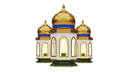 Islamic Lanterns with Golden Domes