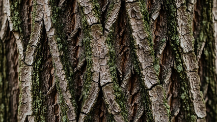 Fototapeta premium Close-up of wood bark texture, natural rough surface