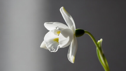 Obraz premium Wild flower stem isolated on white background
