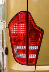 Rear light of a bus, close-up