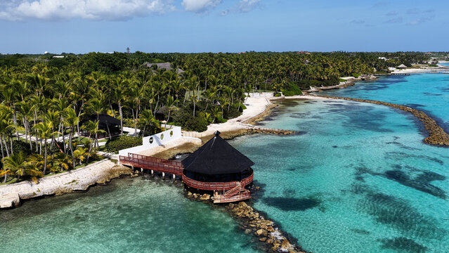 Punta Cana Skyline At Punta Cana In La Altagracia Dominican Republic. Caribbean Skyline. Beach Landscape. Nature Seascape. Punta Cana Skyline In Punta Cana In La Altagracia Dominican Republic. Scenic 