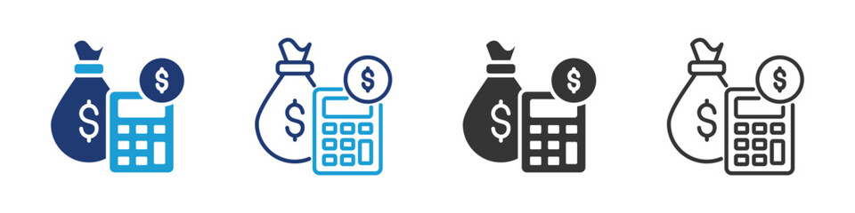 Budgeting icon set collection multi-style.