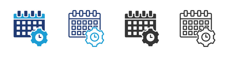 Scheduling icon set collection multi-style.