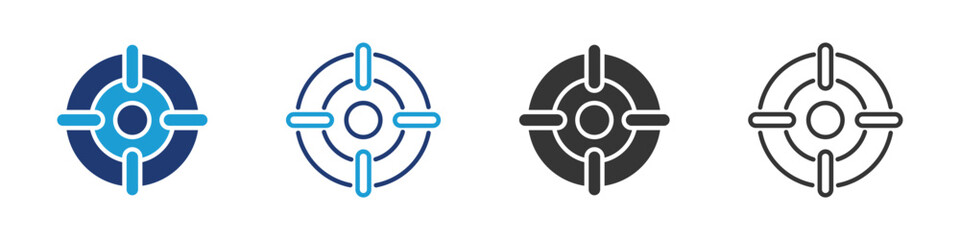 Target icon set collection multi-style.