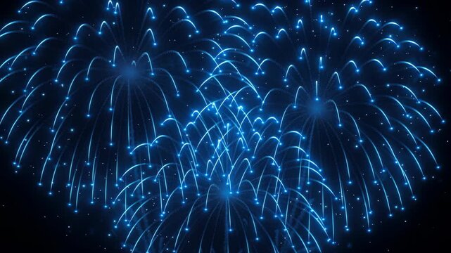 Illuminating Night Sky: Dynamic fireworks, with a mesmerizing display of radiant lines and a cascade of vibrant bursts that lights up the darkness.