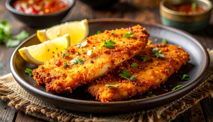 Fototapeta premium Goan Rawa Fried Fish. Traditional Indian Food