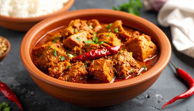 Goan Pork Vindaloo. Traditional Indian Food
