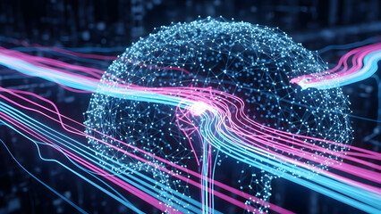 “Abstract Big Data Flow Inside Digital Brain Synapse”