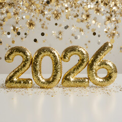 2026 New Year Celebration with Gold Glitter Decoration: A Vibrant and Festive Countdown Party