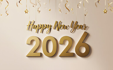 New Year 2026 Celebration Party: Gold Decorations & Festive Background Design