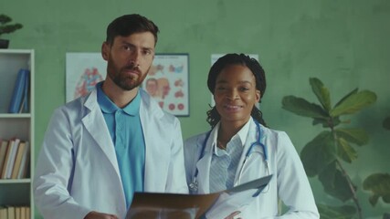 United healthcare team featuring diverse doctors confidently displaying trust and patient dedication - Powered by Adobe