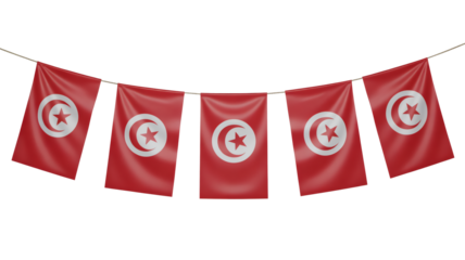 Celebrate Tunisia with festive bunting flags for national holidays and spirited celebrations for your patriotic designs
