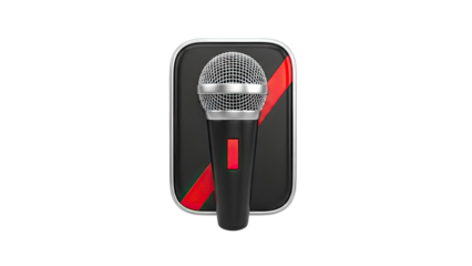 Microphone Icon with Red Stripe