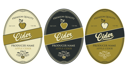 collection of different colors labels for apple cider