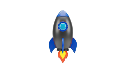 3D Cartoon Rocket Launching