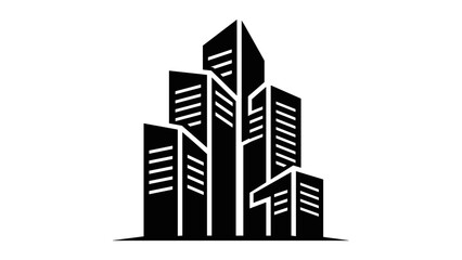 Obraz premium Black and White City Skyline Buildings.