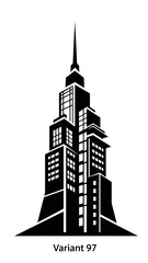 Black and White Skyscraper Illustration Design.