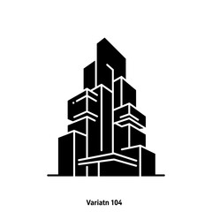 Black and White Modern Building Silhouette.