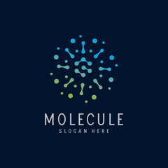 Nanotechnology Molecule Logo Atomic Structure Design Vector Illustration