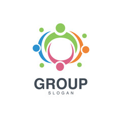 People Teamwork Logo icon Symbol of Community Group and family.