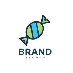 Candy Wrapper Logo Design Flat Vector 
