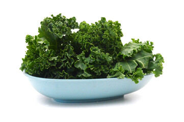 kale leafs on white background 