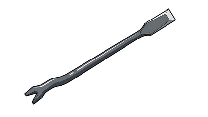 Black Double Ended Spanner Tool Isolated.